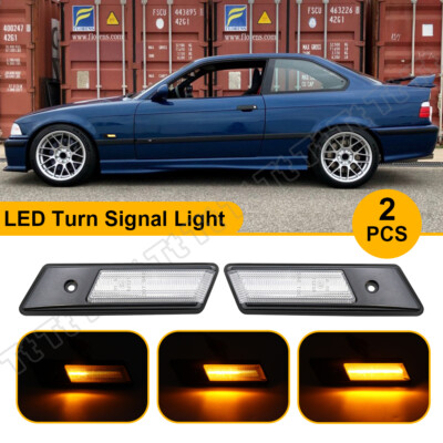 For 1992-1996 BMW E36 3-Series 318i 328i 325i Sequential LED Side Marker Lights