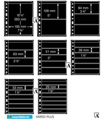 Leuchtturm VARIO PLUS (extrastark) Kunststoffhüllen Folienblätter 5er-Pack schwa