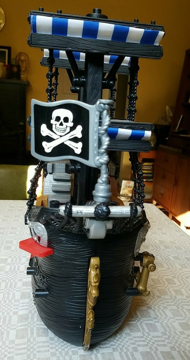 メディアクラフト Media-Craft 海賊船 パイレーツ Fisher Price Toy Imaginext Black Red Pirate Ship Blue & White