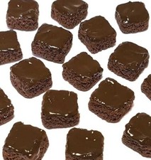 Barbi Dollhouse Miniature Food Mini Brownies Chocolate Cake Frosting Lot 👻🧲5pc