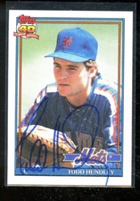 1991 TOPPS AUTOGRAPH/SIGNED #457 TODD HUNDLEY METS NRMINT E021557