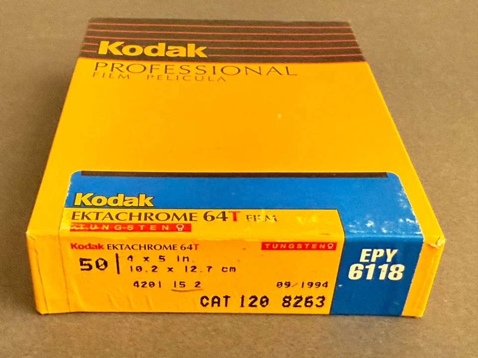 OSS Kodak Ektachrome 64T 4x5'' Film 50 Sheet Unopened Expired 1994- Kept Cold - Image 2 of 4