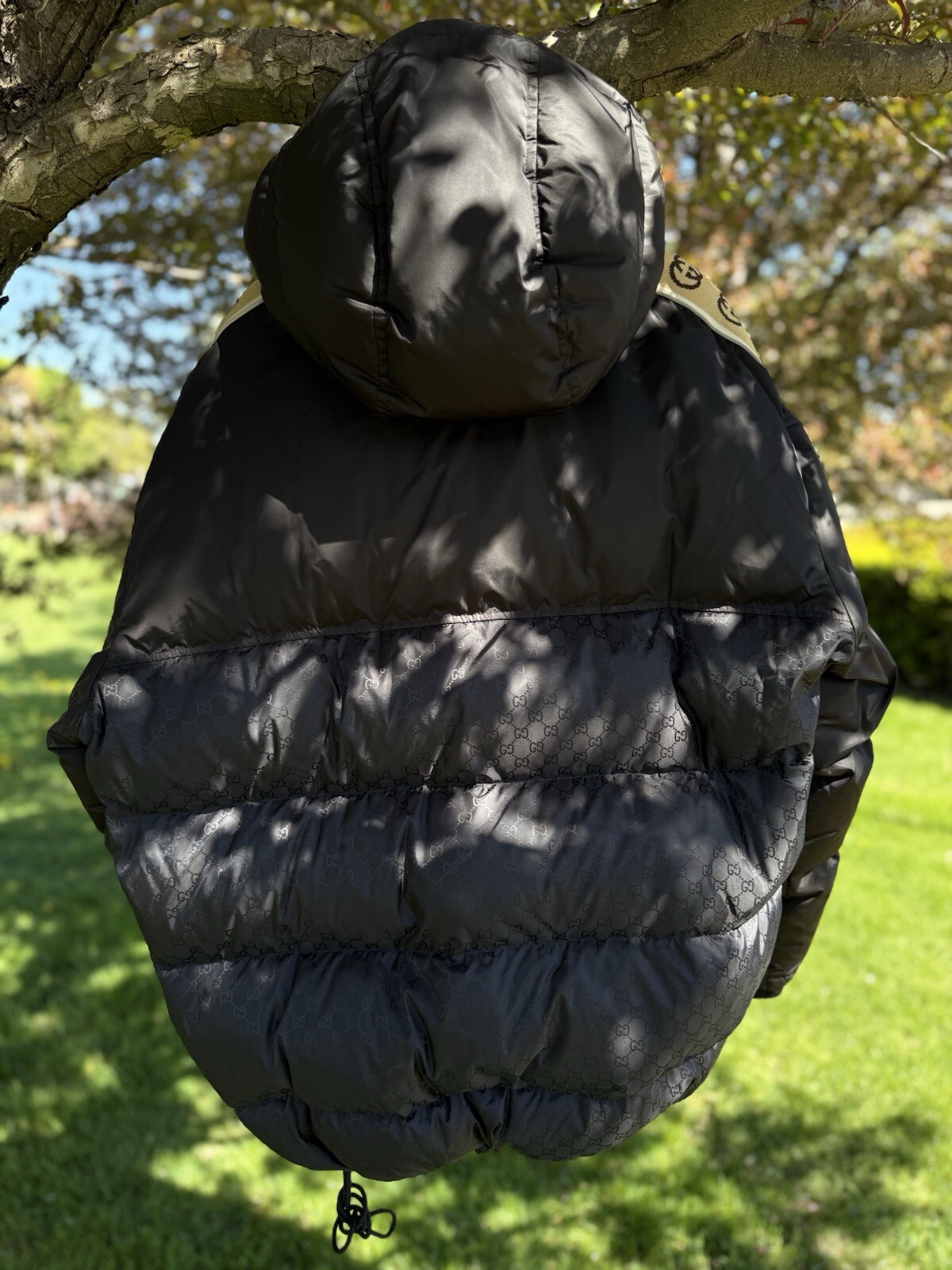 Gucci Puffer Monogram Jacket Nylon Black 100% Aut… - image 2