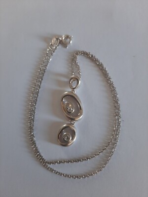 namana Collier Cœur en Damier - Chaîne et Pendentif Argent 925 pour Femme avec Pierres de Couleur et Zircons - Écrin Cadeau