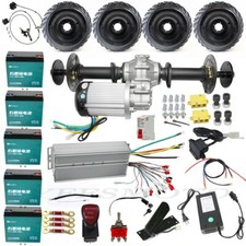 60V 2500W Brushless Differential Motor 32'' Rear Axle Kits Brakes for Golf Buggy