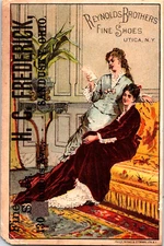 H.C. Frederick SANDUSKY OH Reynolds Brothers Fine Shoes  Victorian Trade Card
