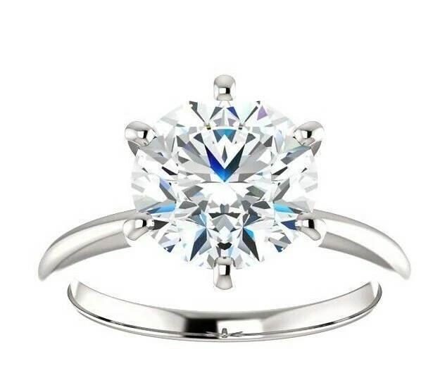 2.00 Carat (8mm) Moissanite 6 Prong Solitaire Ring in 14k Gold Charles & Colvard - Image 4 of 4