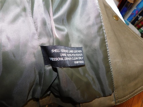 Monarchy Khaki Brown Lamb Leather Motorcycle Jacket sz XS - Picture 4 of 4