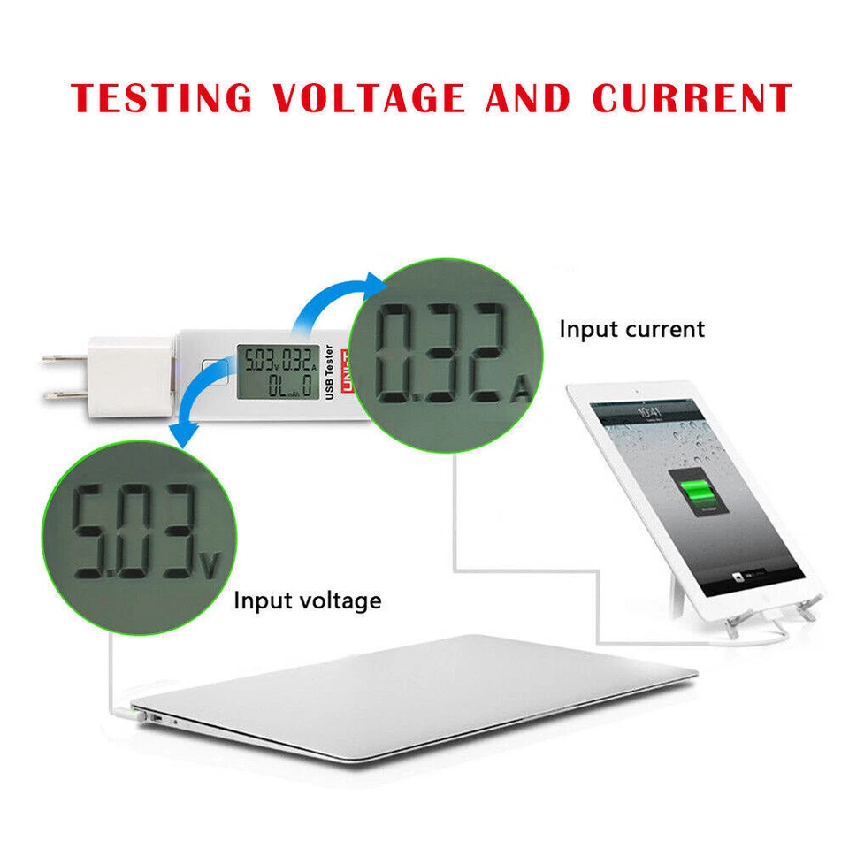 UNI-T UT658 USB-Tester Digitaler LCD-Spannungsmonitor Stromdetektor Voltmeter - Bild 4 von 4