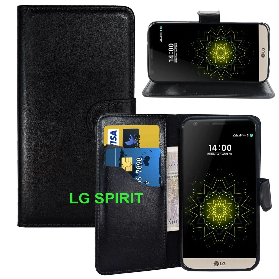 BLACK WALLET CARD SLOT stand GEL LEAHTER CASE FOR LG G5 G4 K8 K3 K5 - Image 3 of 4