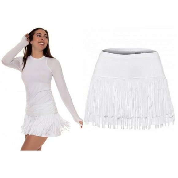 lucky in love ホワイト スコート テニス Lucky In Love Scalloped Skirt - White | White