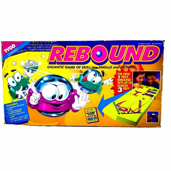 Rebound Board Game 1994 Vintage No Rubber Bands Instr