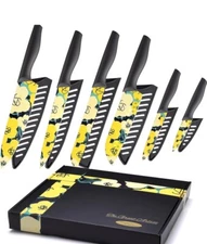 Marco Almond Knife Set Artistic Designed Pattern Kitchen Knife 6 Stainless