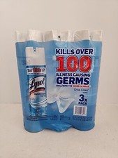3 PACK - Lysol Disinfectant Spray - Crisp Linen Scent, 19 oz New