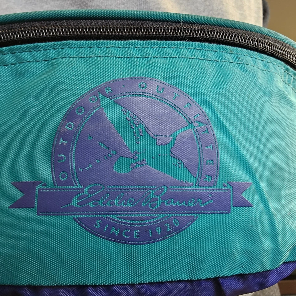 Riñonera Eddie Bauer Años 90 Bolso Cintura Cinturón Senderismo Azul Teal De Colección Foto 2 de 4