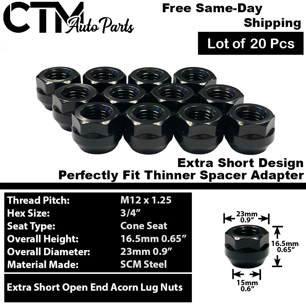 20 Labo/Roll-Royce Wheel Lock M14x1.5 Black 28mm Shank Range Rover