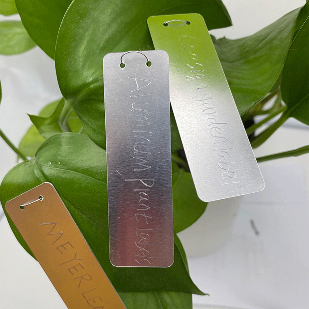 Aluminum Plant Labels Tree Tags With Hole Metal Wires DoubleSided Write DIY Tag eBay