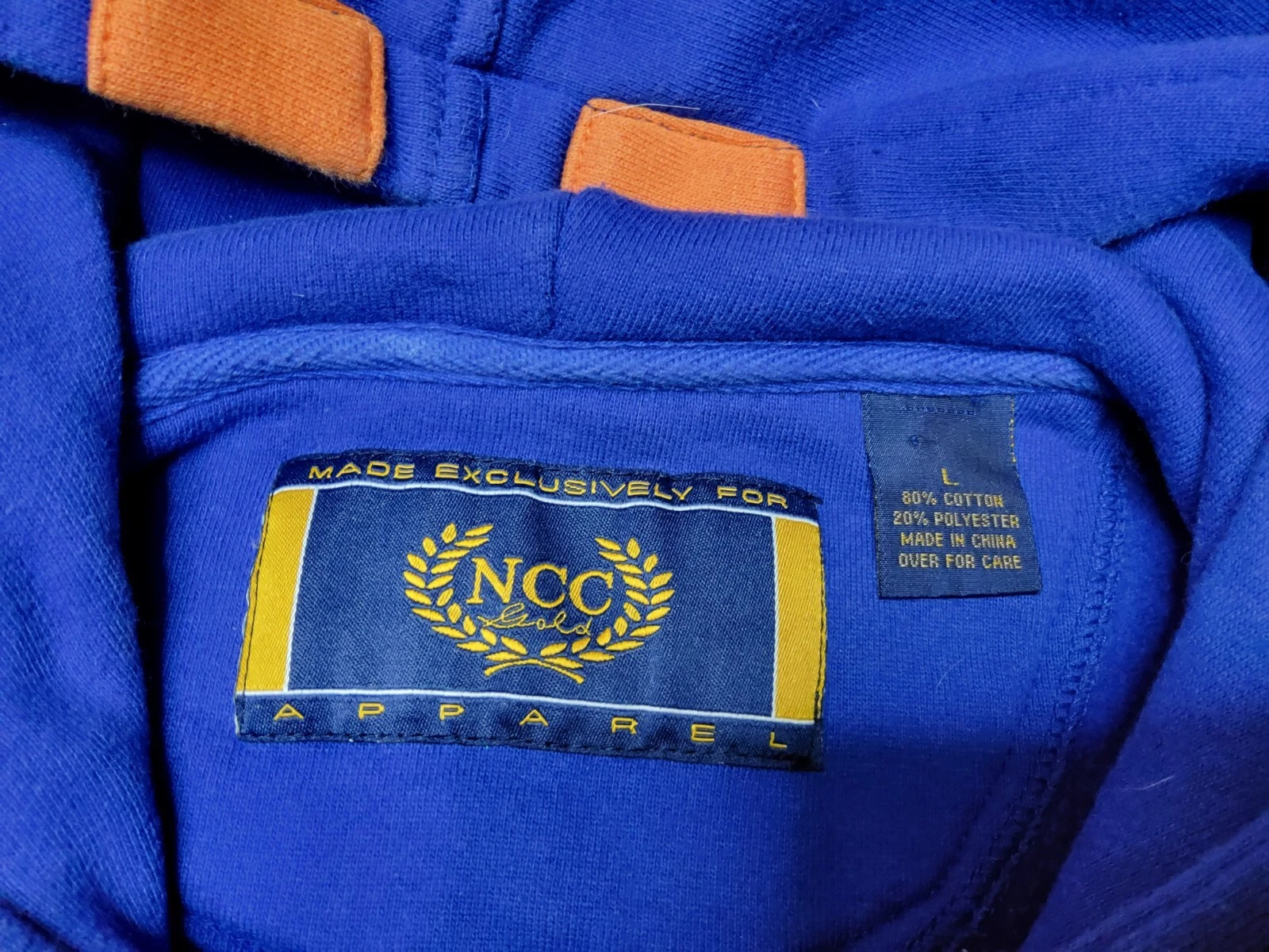 VETEMENTS FLORIDA GATORS FELPA CON CAPPUCCIO NCC ORO ABBIGLIAMENTO TAGLIA LARGE BLU 80% COTONE 20% POLIESTERE