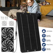 Solar Powered Fan Exhaust Vent Dual Fan Cool for Attic Roof Pet House Greenhouse