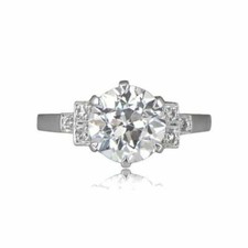 Vintage Art Deco 9MM White Round CZ Engagement Ring In 925 Sterling Silver