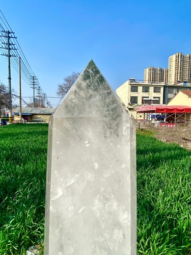 12.34LB Large Natural Clear White Crystal Obelisk Transparent Quartz Energy - 第 4/18 張圖片