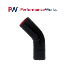 HPS Silicone 45 Degree Bend Elbow Coupler Hose 1-1/8" ID High Temp 4ply Black