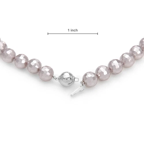 MISAKI Beautiful Beaded Necklace With Simulated gem in Stainless steel 16" - Image 2 of 4