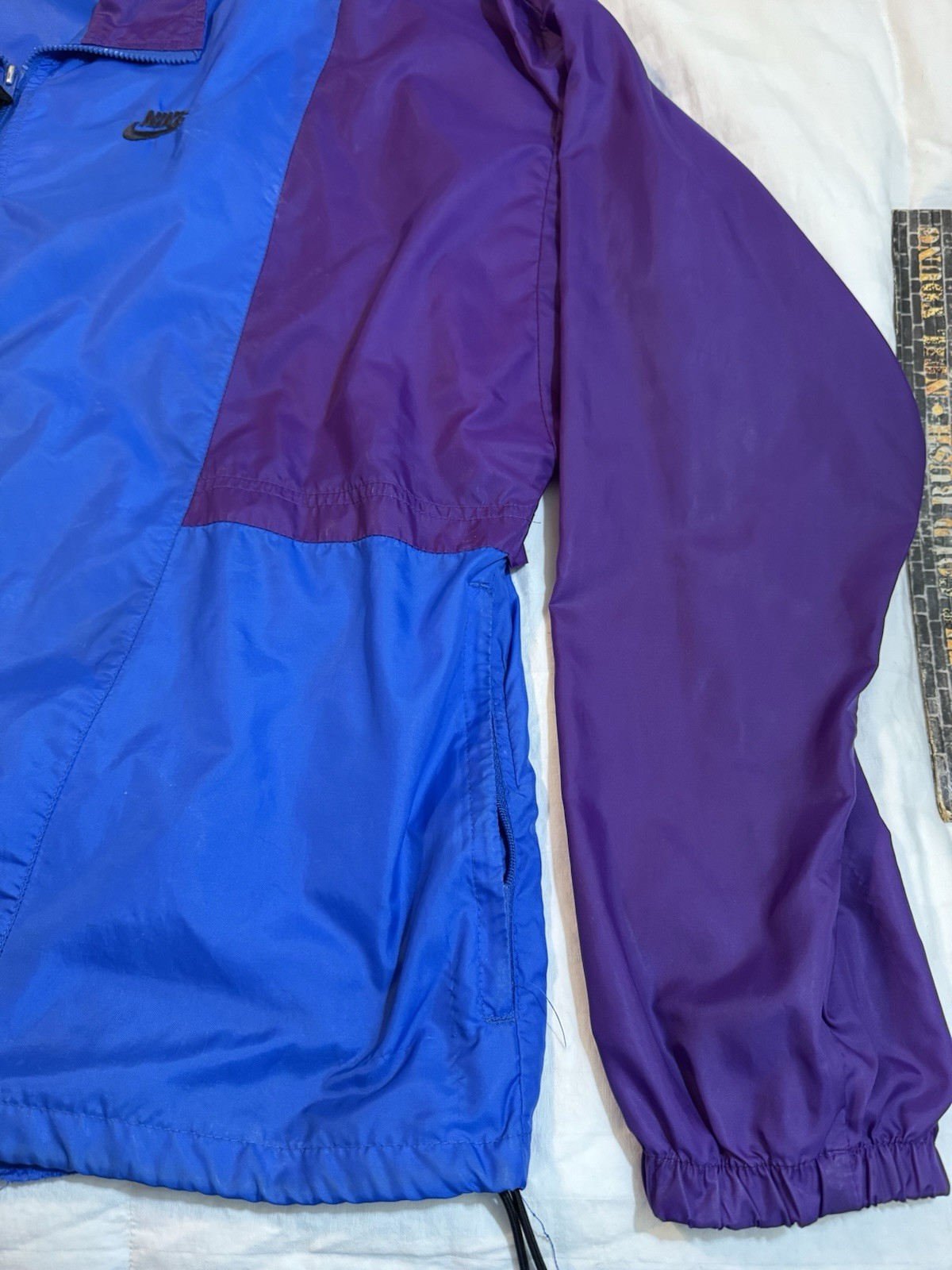SACAI X NIKE Giacca Nike vintage uomo L viola blu giacca a vento full zip retrò anni 90 etichetta rossa