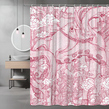 Pink Octopus Shower Curtain Ocean Tentacle Graphic Print