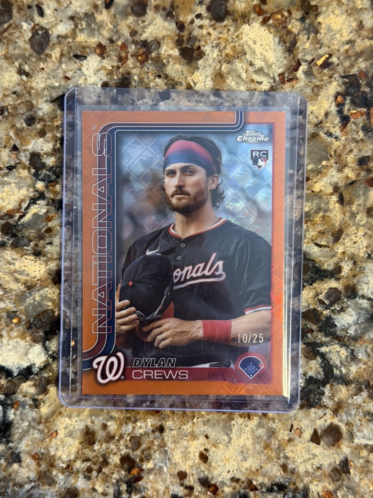 2025 Topps Chrome Logofractor #146 Dylan Crews Orange SP Variation #/25 RC