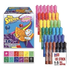 Scented Washable Markers, Chisel Tip Marker, Assorted Colors, 36 Count