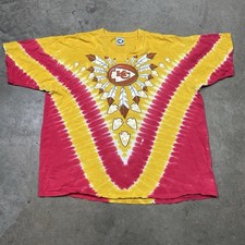 Chiefs Shirt 2XL 90s 00s Y2k Kansas City Liquid Blue Tie Dye Game-day Tee