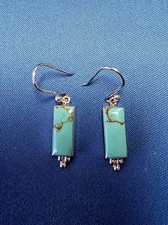 SUNDANCE catalog .925 Sterling Silver BLUE Turquoise Earrings - NEW