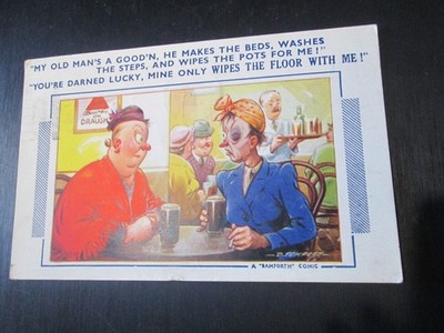 Bamforth Comic Postkarte Nr. 662 ''My old man's a good'n...'' (verschickt 1950) Tempest