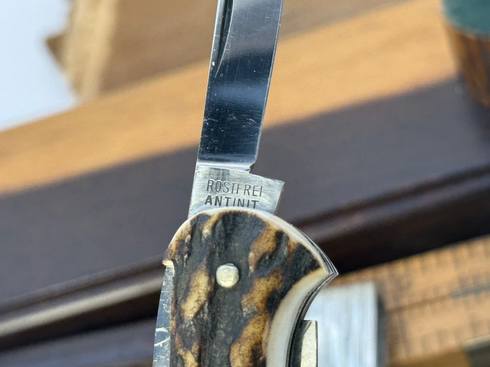 AW Jr. Anton Wingen Jr Rostfrei Antinit - Antler Handle Multi Tool Hunter Knife - Image 4 of 4