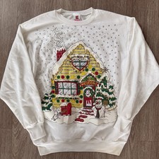 Holiday Time VTG Christmas 90’s Crewneck Sweatshirt Sz L USA Made