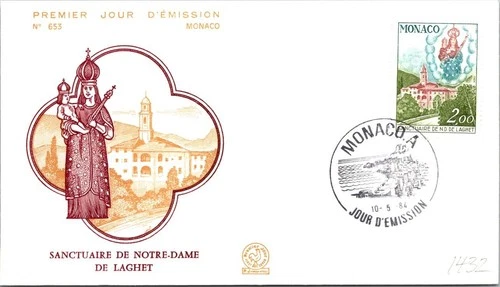 Monaco FDC 1984 SC #1432 Sanctuary Our Lady of Laghet - J21230