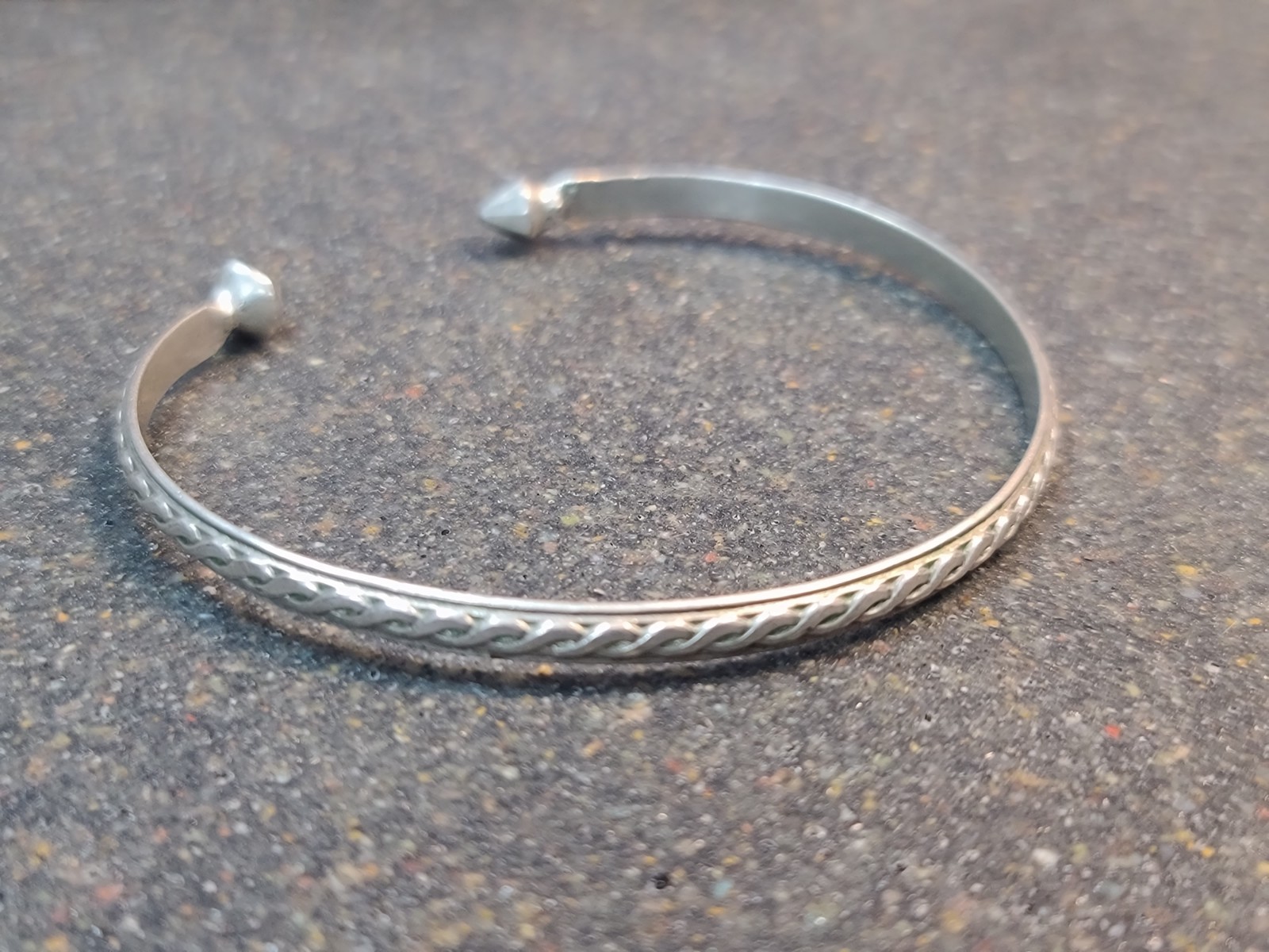 Sterling 925 Solid Silver Adjustable Cuff Bracele… - image 1