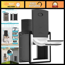 Metal Frame Cat Door for Exterior Wall - Telescopic Tunnel, Double Magnetic Flap