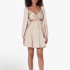 ASTR The Label Anamaria Dress Size S NWT Champagne Satin