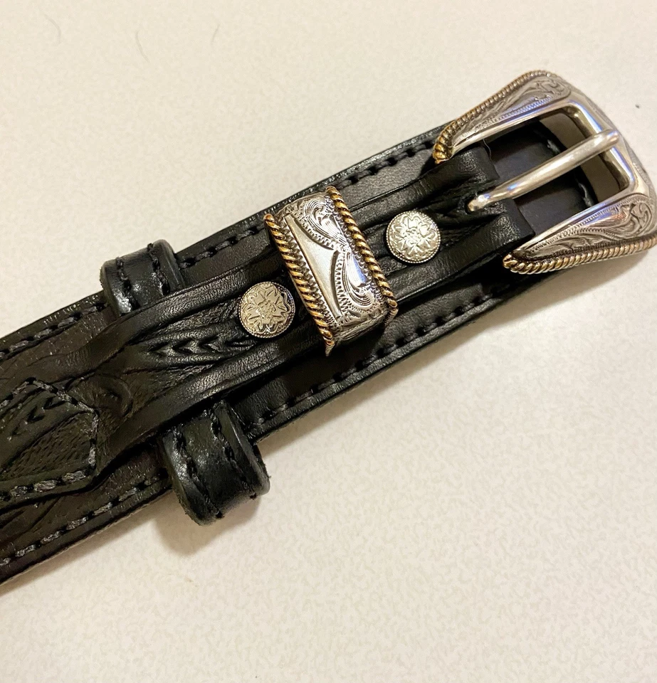 Пояс рейнджера Schaefer Outfitter Western Classic черный размер 40 с серебряной/золотой пряжкой - Изображение 2 из 4