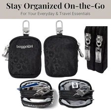 Baggallini mini bag charm Fashionable RFID Mini Pouch with Zipper Closure