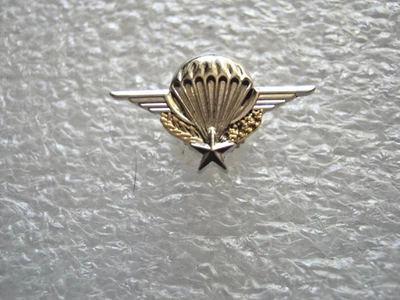 BOUTONNIERE DES TROUPES AEROPORTEES BREVET PARACHUTISTES ATTACHE A VIS FAB. Y.B - Photo 1/3