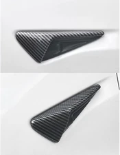 For Tesla Model X Y 3 S Matte Carbon Style Side Fender Camera Vent Covers Trim