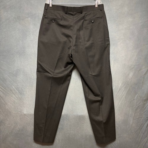 100% Wool Pronto Uomo Platinum Dress Pants Mens 36 Pin Stripe Preppy Office Work - Picture 2 of 16