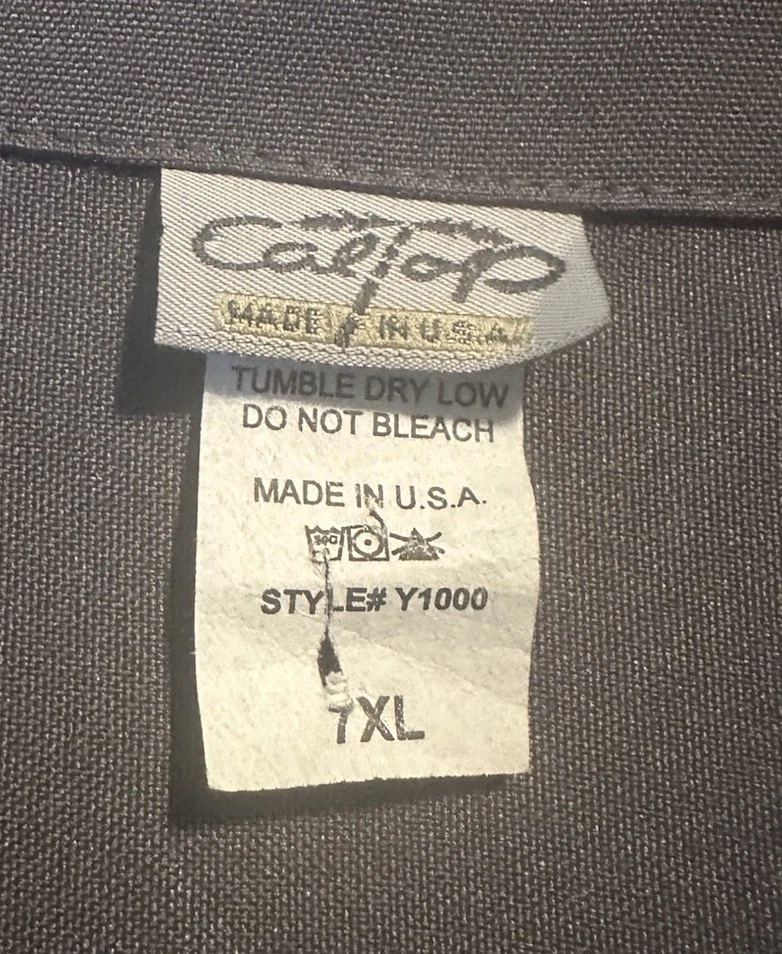 Camisa BigXThaplug Abotonada Gris CalTop Talla 7X 100% Poliéster Hecha en EE. UU. Foto 3 de 4