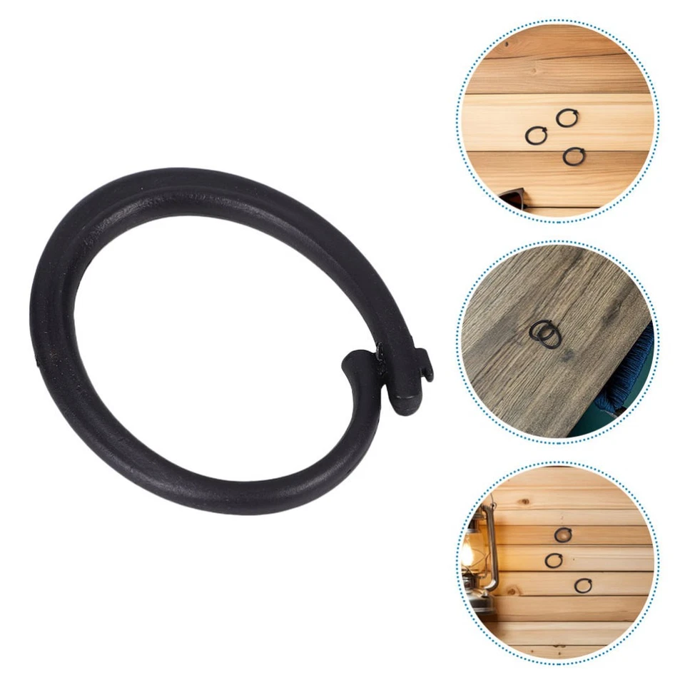  60 Pcs Plastic Hanger Clips Drapery Hooks Black Curtain Rings with Eyelet Track - Image 4 of 4