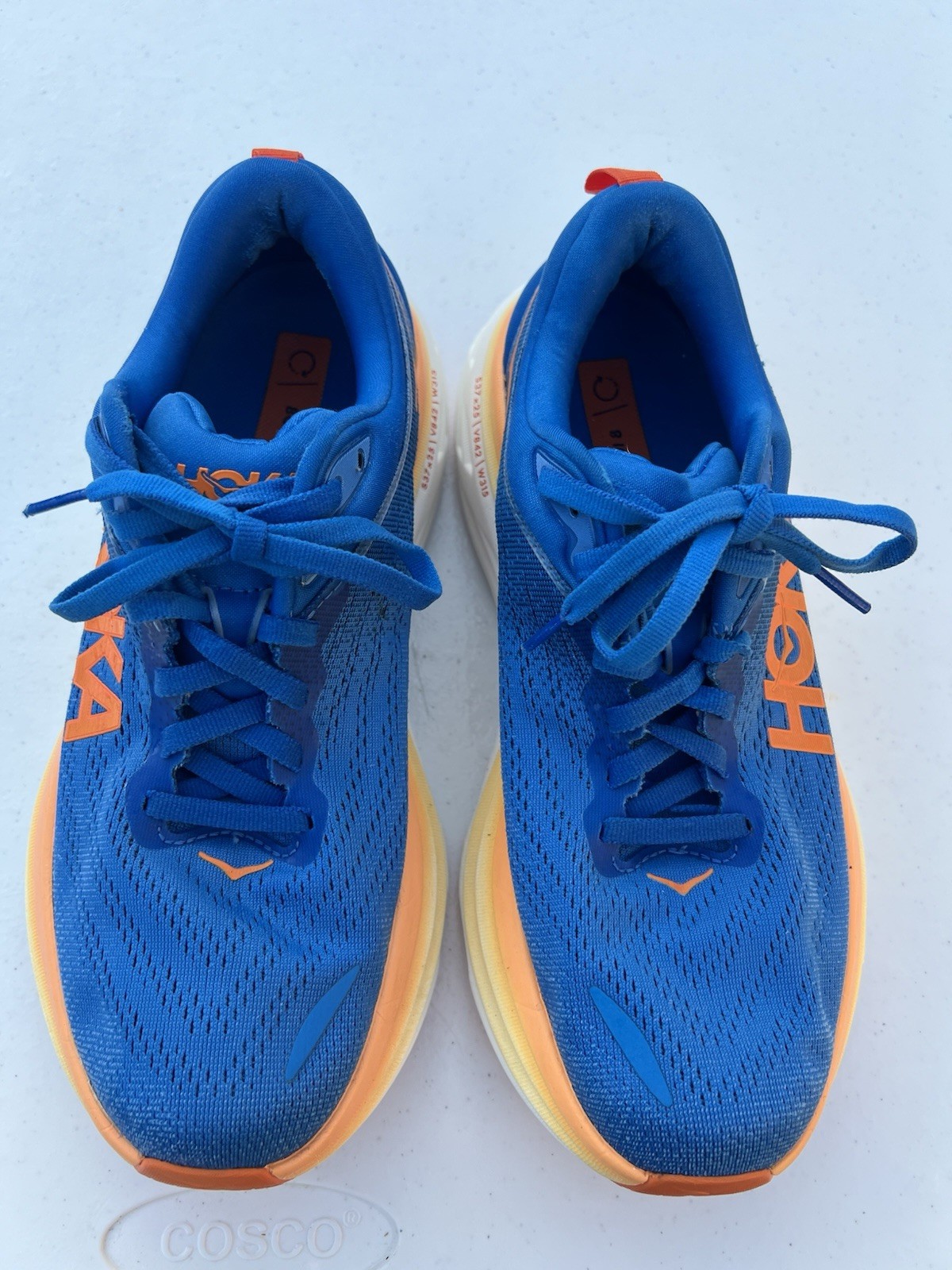 Men’s Blue And Orange HOKA Bondi 8 Running Shoes Size 7.5 thumbnail 3