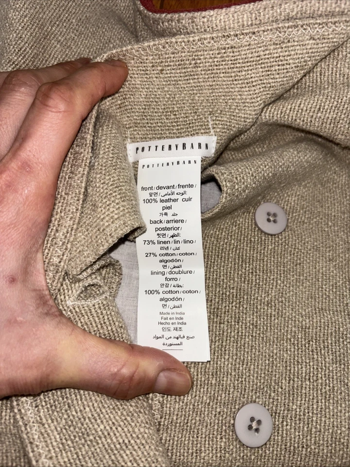 NEW Pottery Barn Pieced Suede 20 x 20" Pillow Cover~Cinnamon - Image 2 of 3