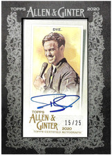 2020 Topps Allen and Ginter Framed Mini Autographs Black Frame #MA-JDY Jeff Dye